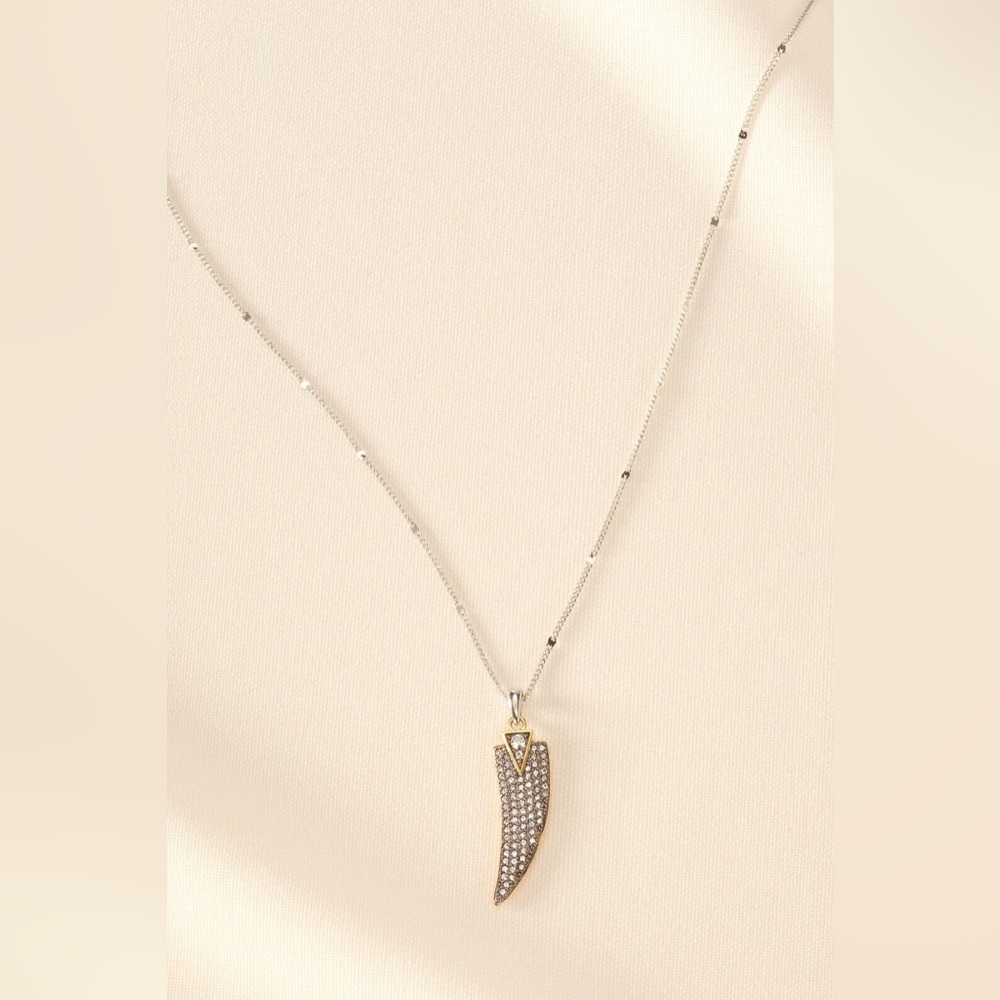 Stella & Dot Horn Pendant Mixed Metal